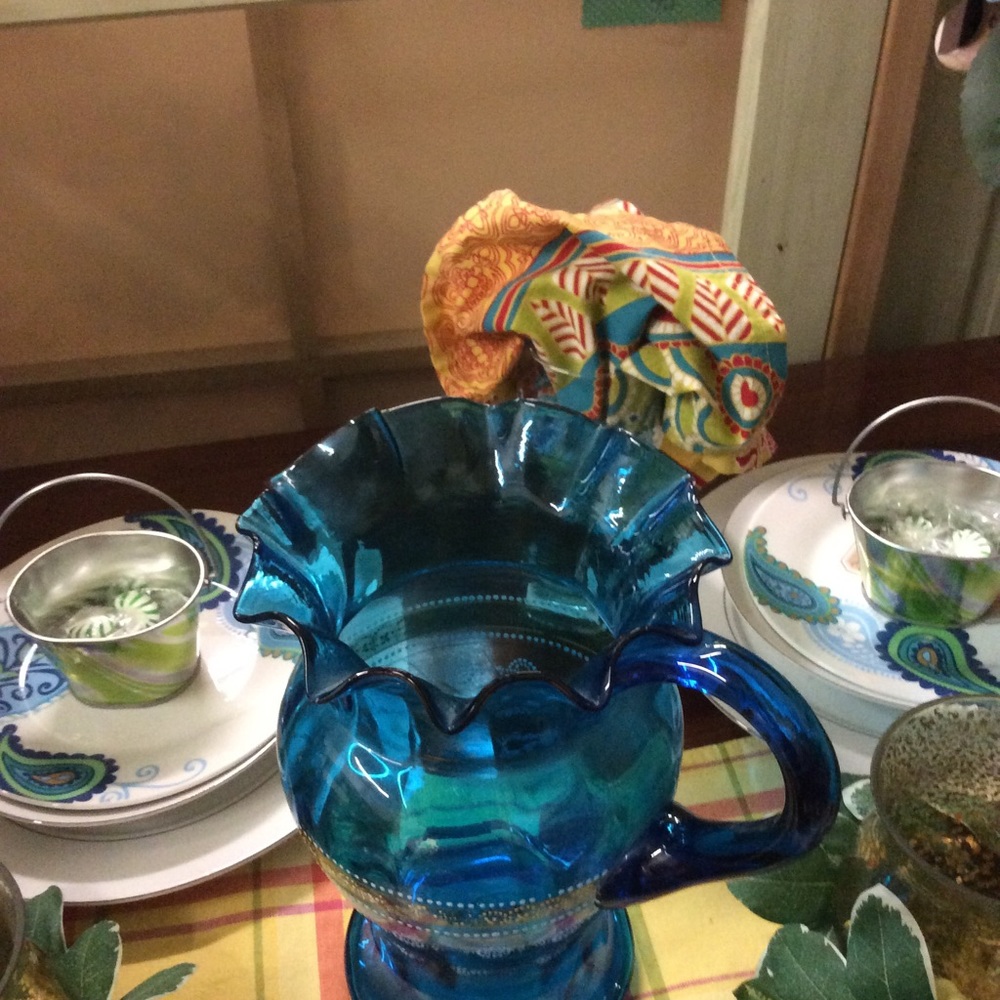 Hand painted pitcher